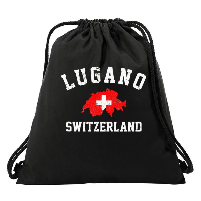 Lugano, Swiss Switzerland Drawstring Bag