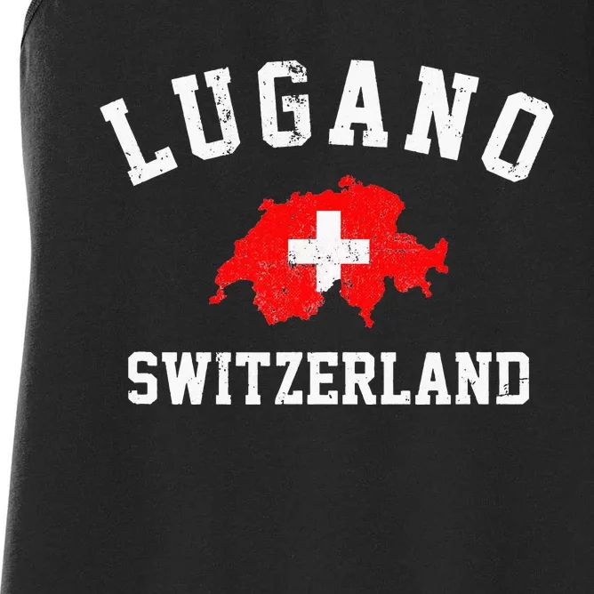 Lugano, Swiss Switzerland Women's Racerback Tank