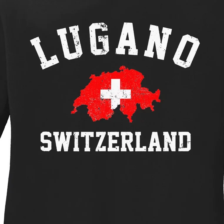 Lugano, Swiss Switzerland Ladies Long Sleeve Shirt