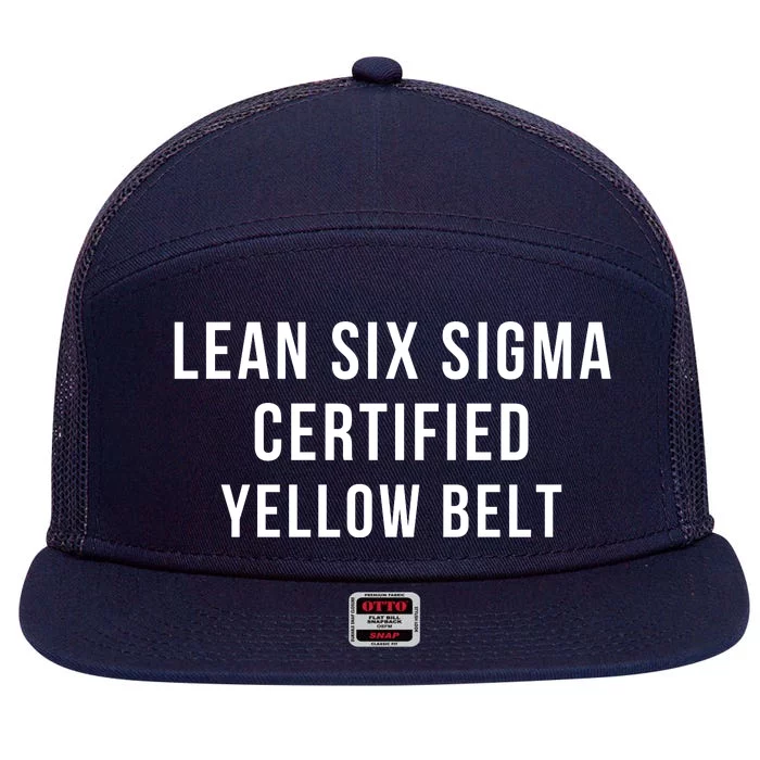 LEAN SIX SIGMA CERTIFIED YELLOW BELT 7 Panel Mesh Trucker Snapback Hat