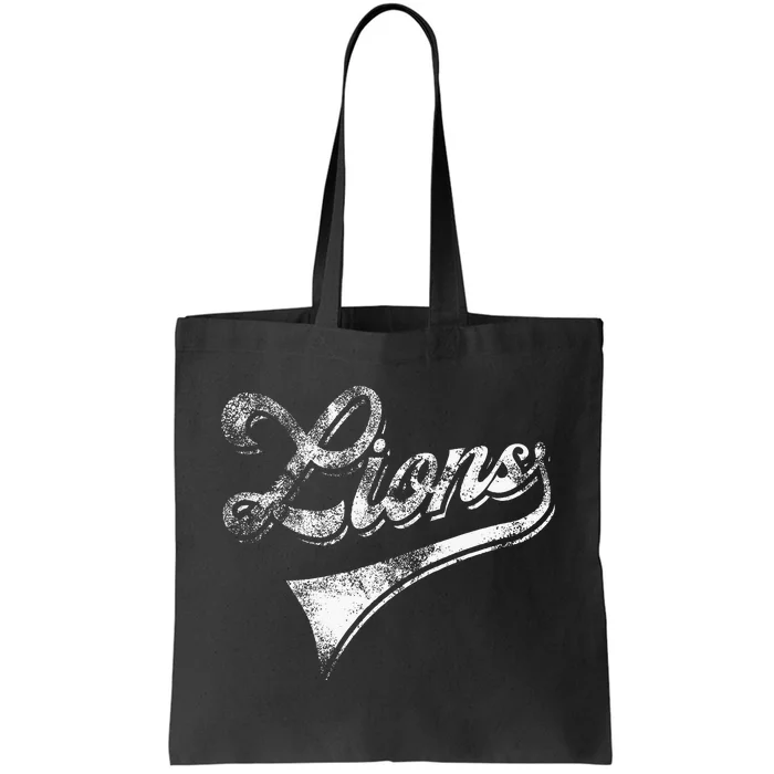 Lions School Sports Fan Team Spirit Mascot Tote Bag