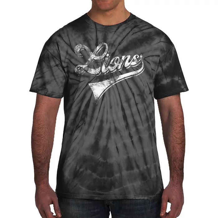 Lions School Sports Fan Team Spirit Mascot Tie-Dye T-Shirt