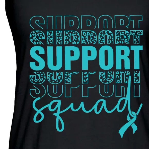 Leopard Support Squad Ovarian Cancer Awareness Ovarian Cancer Warrior Ladies Essential Flowy Tank