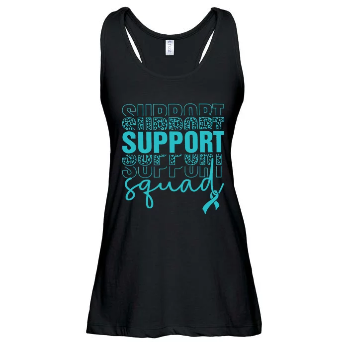 Leopard Support Squad Ovarian Cancer Awareness Ovarian Cancer Warrior Ladies Essential Flowy Tank