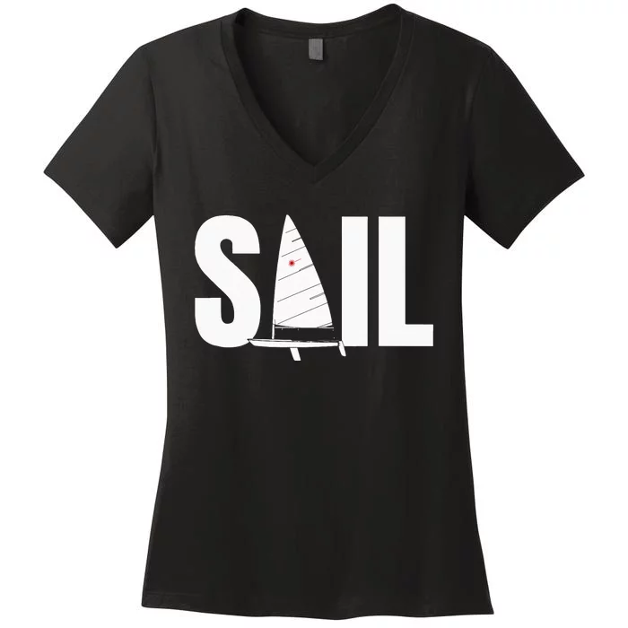 Laser Sail Sailing Gift For Sailors Women's V-Neck T-Shirt