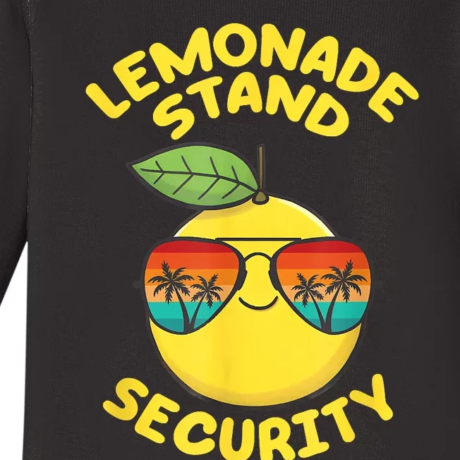 Lemonade Stand Security Cute Lemon Summer Sunglasses Citrus Baby Long Sleeve Bodysuit