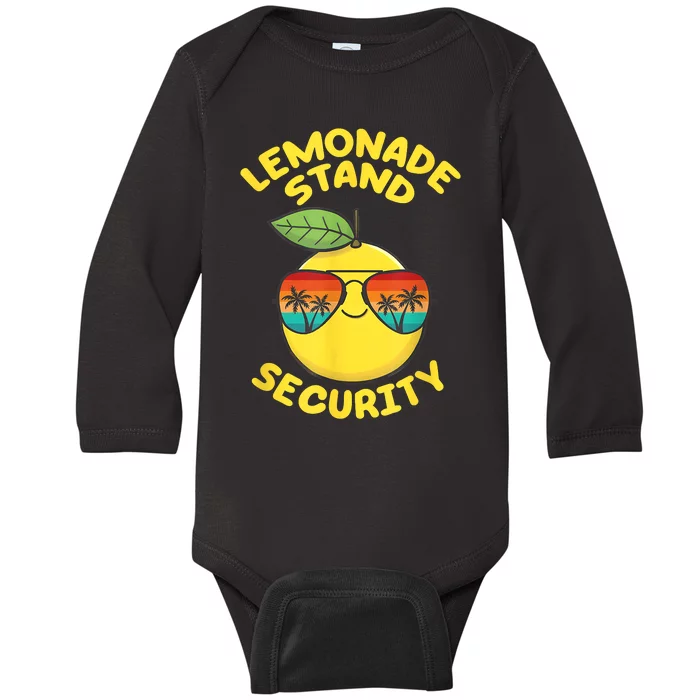 Lemonade Stand Security Cute Lemon Summer Sunglasses Citrus Baby Long Sleeve Bodysuit