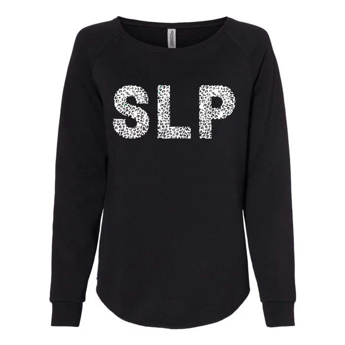 Leopard SLP Speech Language Pathology Therapy Tee Womens California Wash Sweatshirt