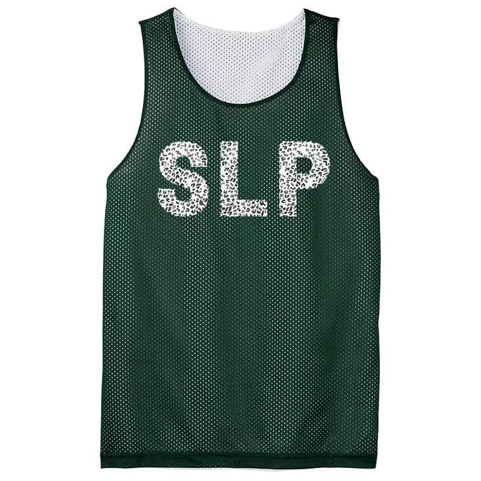 Leopard SLP Speech Language Pathology Therapy Tee Mesh Reversible Basketball Jersey Tank