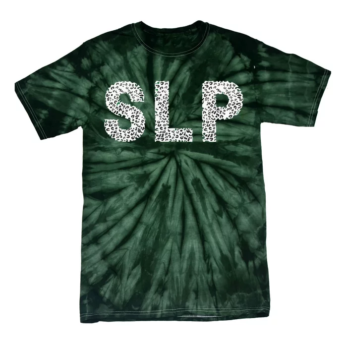 Leopard SLP Speech Language Pathology Therapy Tee Tie-Dye T-Shirt