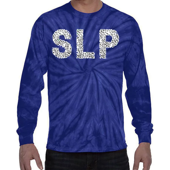 Leopard SLP Speech Language Pathology Therapy Tee Tie-Dye Long Sleeve Shirt