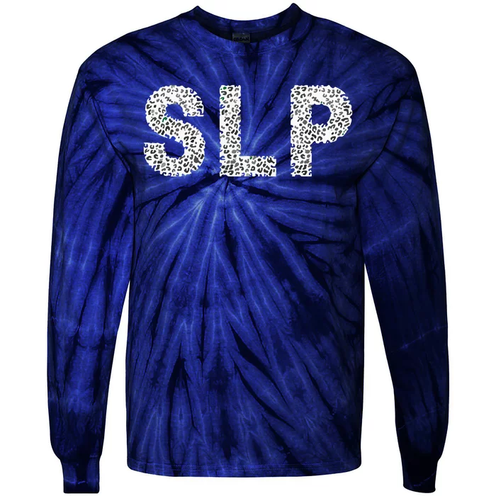 Leopard SLP Speech Language Pathology Therapy Tee Tie-Dye Long Sleeve Shirt