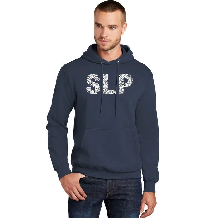 Leopard SLP Speech Language Pathology Therapy Tee Tall Hoodie