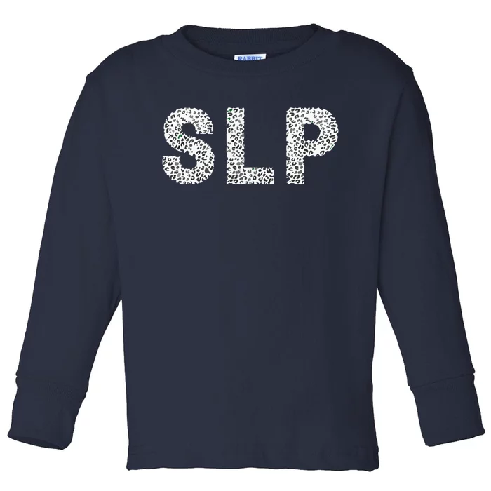 Leopard SLP Speech Language Pathology Therapy Tee Toddler Long Sleeve Shirt