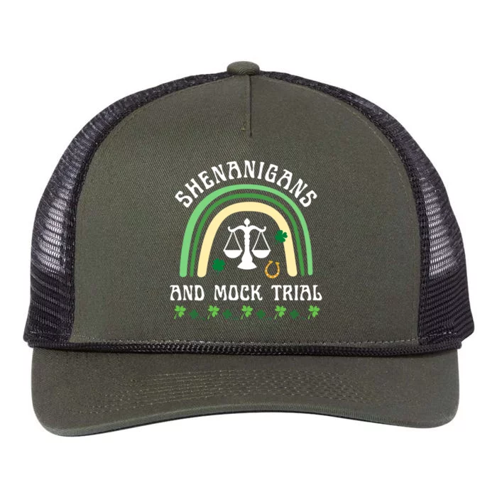 Law School St Patrick's Day Shenanigans And Mock Trial Cool Gift Retro Rope Trucker Hat Cap