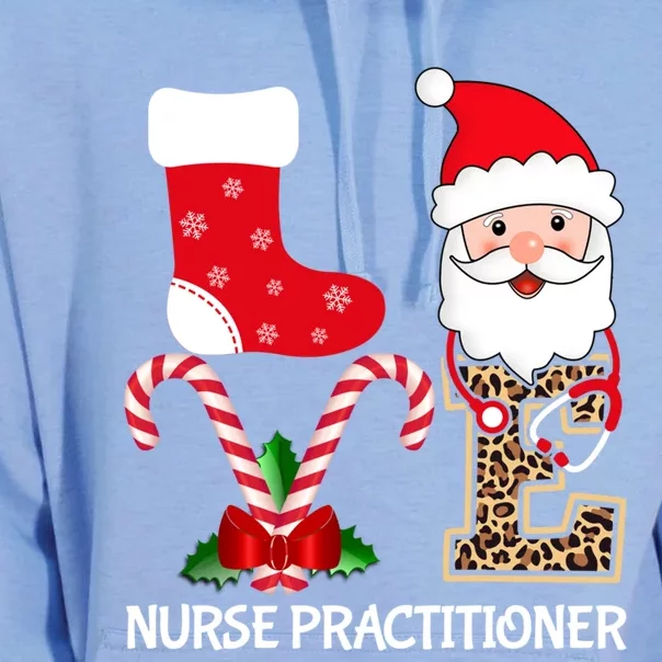 Love Santa Stethoscope Nurse Practitioner Leopard Christmas Cute Gift Unisex Surf Hoodie