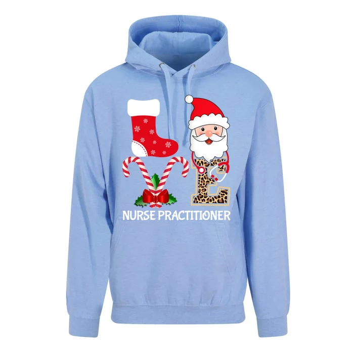 Love Santa Stethoscope Nurse Practitioner Leopard Christmas Cute Gift Unisex Surf Hoodie