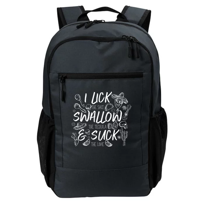 Lick Salt Swallow Tequila Suck Lime Cinco De Mayo Costume Cute Gift Daily Commute Backpack