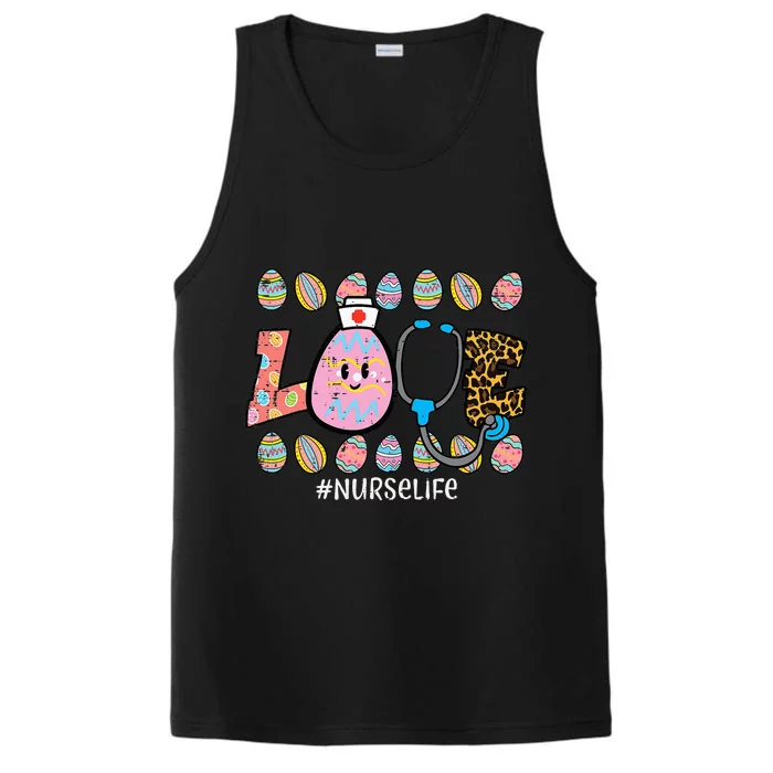 LOVE Stethoscope Scrub Nurse CNA Life Bunny Performance Tank