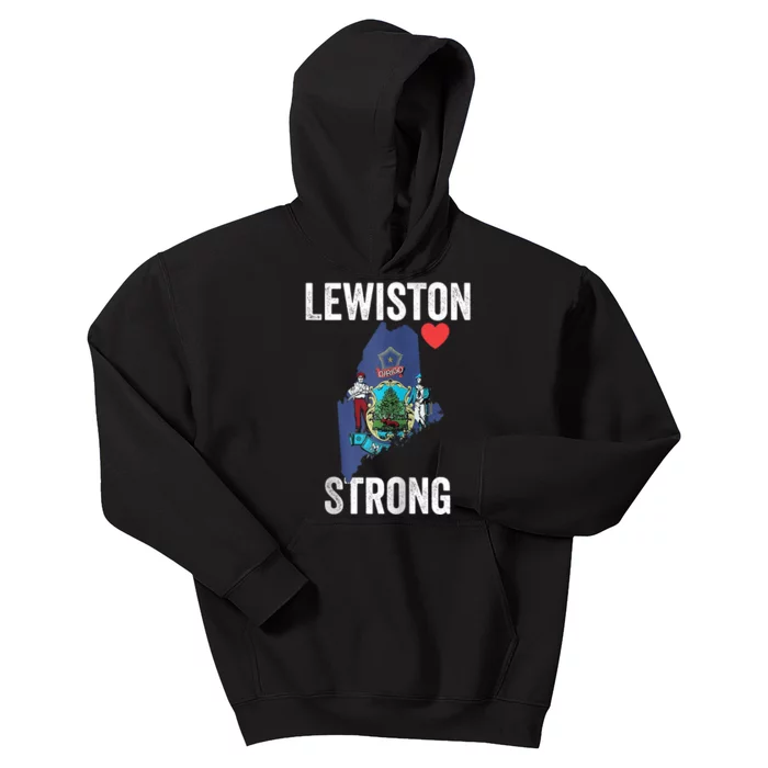 Lewiston Strong Support Victims And Families In Lewiston Maine Kids Hoodie