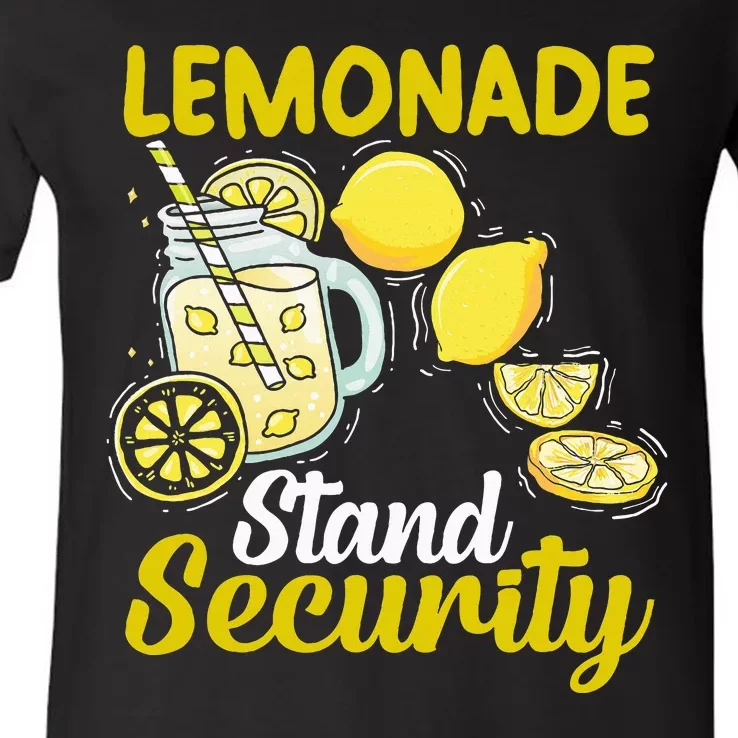 Lemonade Stand Security Fun Lemon Juice And Fruit Business V-Neck T-Shirt