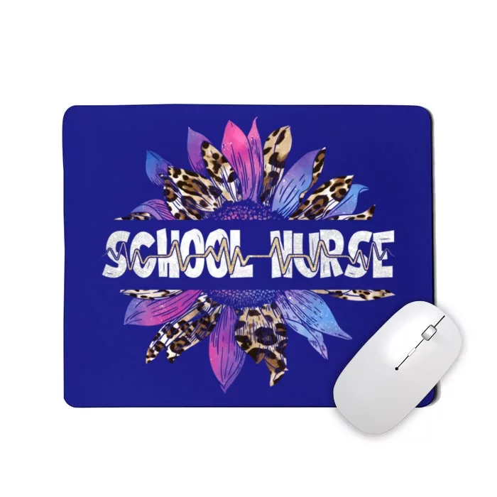 Leopard Sunflower School Nurse Nursing Stethoscope Nurse Day Gift Mousepad