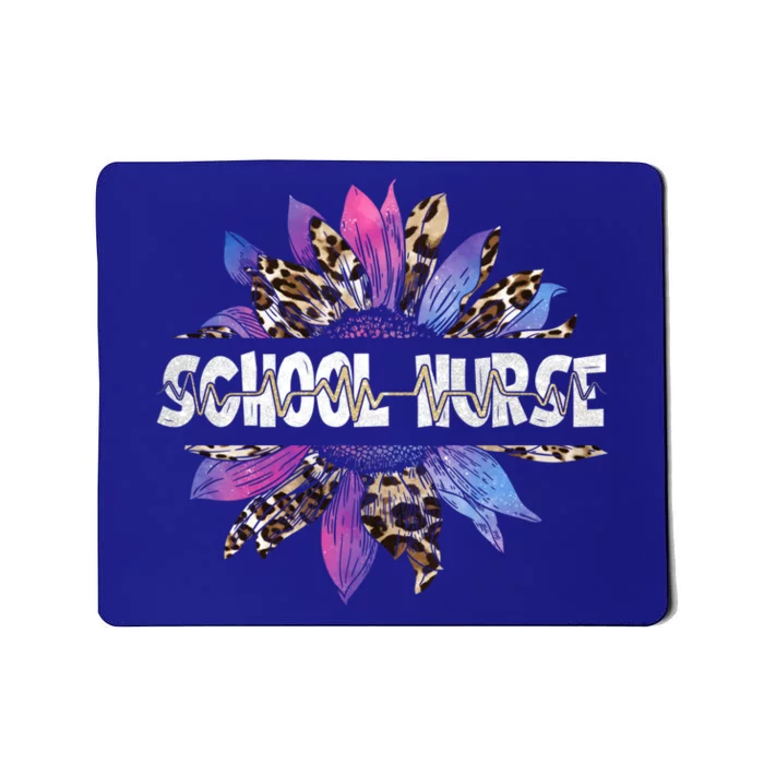 Leopard Sunflower School Nurse Nursing Stethoscope Nurse Day Gift Mousepad