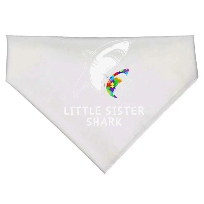 Little Sister Shark Autism Awareness USA-Made Doggie Bandana