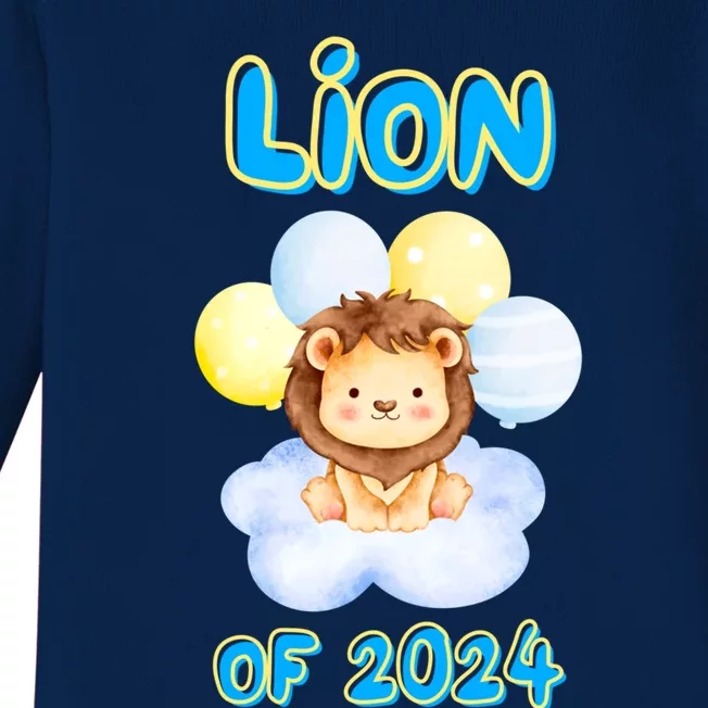 Lion Senior Student Class Of 2024 Happy Last Day Of School Gift Baby Long Sleeve Bodysuit