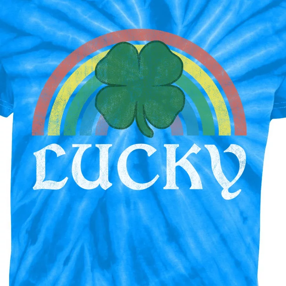 Lucky Shamrock St Patrick's Day Saint Paddy's Rainbow Irish Meaningful Gift Kids Tie-Dye T-Shirt