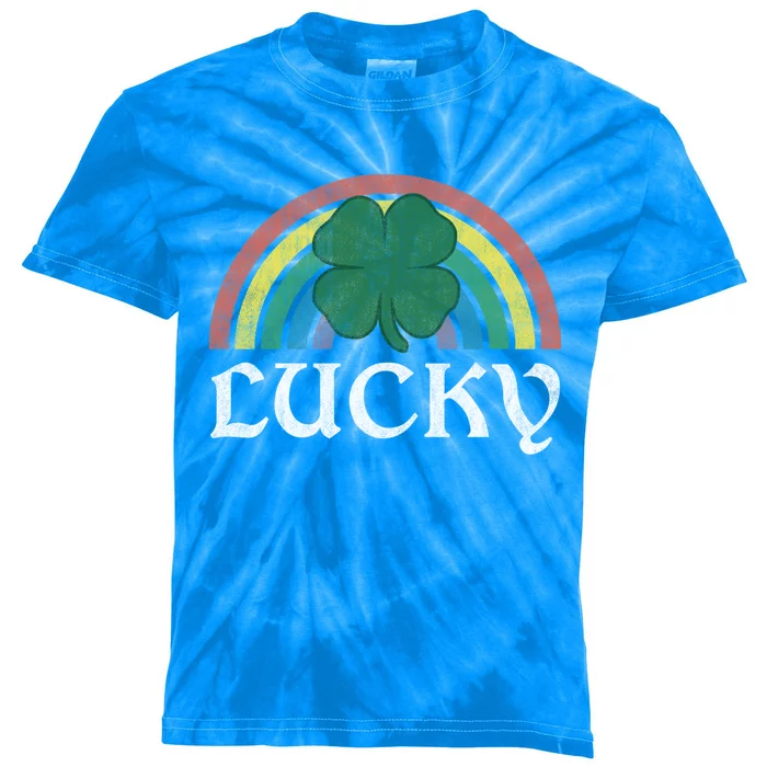 Lucky Shamrock St Patrick's Day Saint Paddy's Rainbow Irish Meaningful Gift Kids Tie-Dye T-Shirt