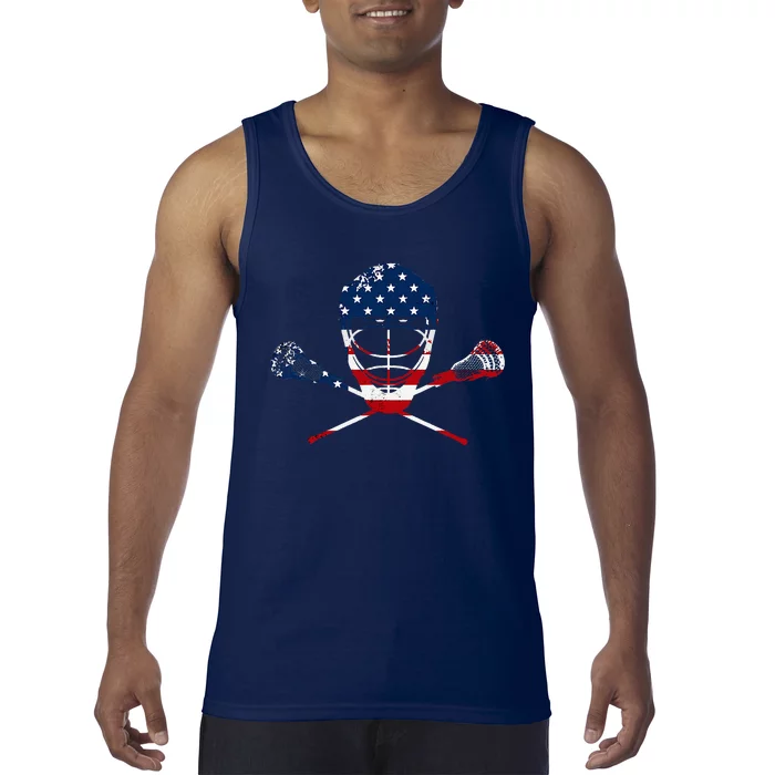 Lacrosse Sport Stick Funny Lax Player Love Perfect Tank Top