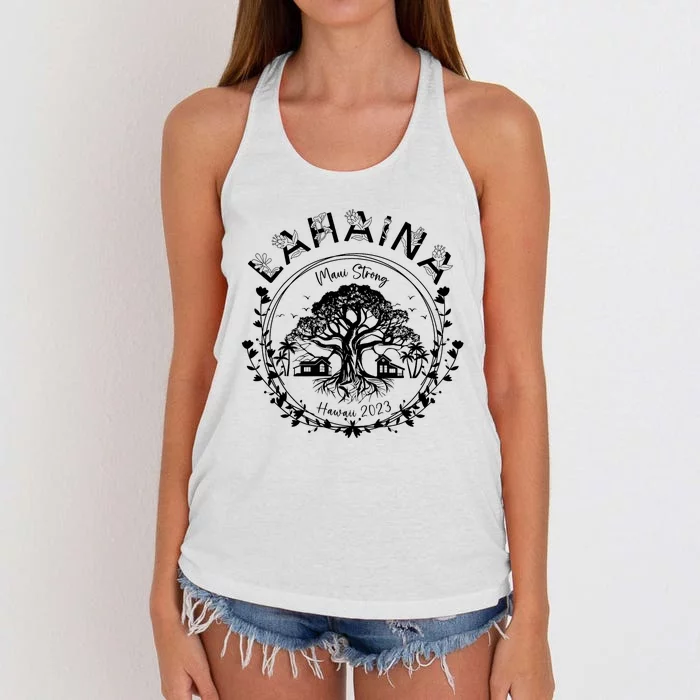 Lahaina Strong Support Lahaina Women's Knotted Racerback Tank