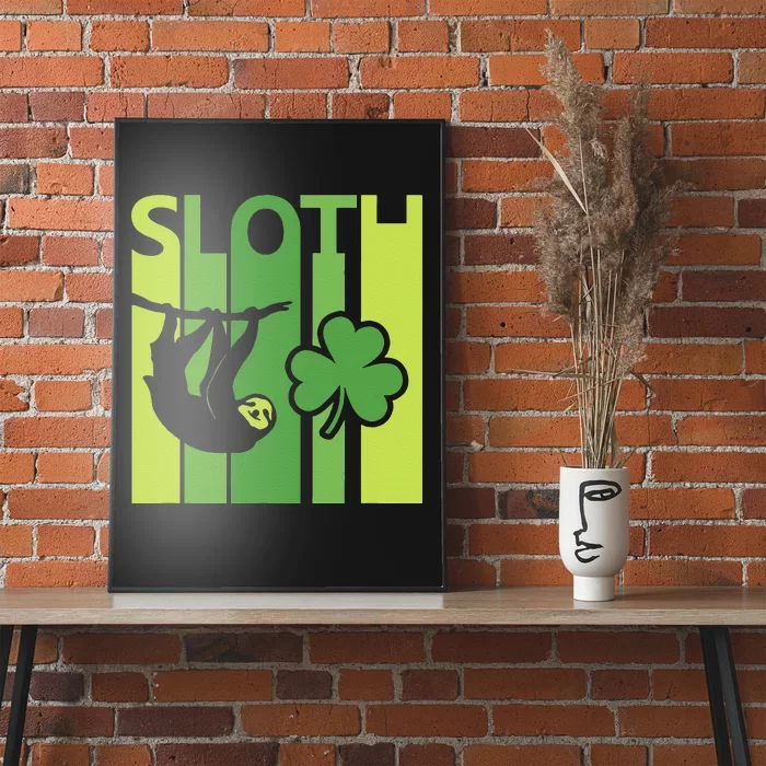 Lucky Sloth St Patrick's Day Irish Gift Poster