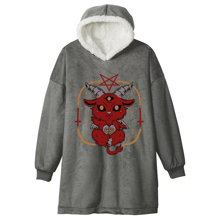 Lucifer Sigil Satan Goat Cute Goth Baby Baphomet Hooded Wearable Blanket