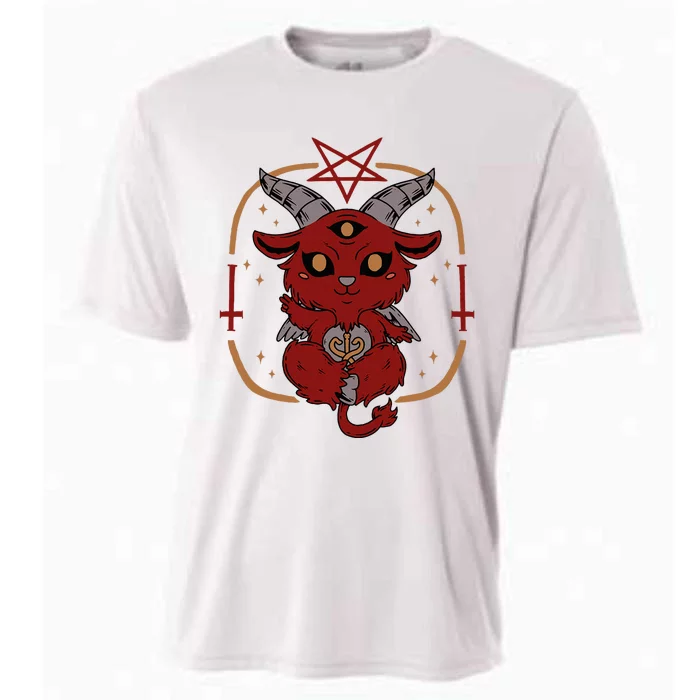 Lucifer Sigil Satan Goat Cute Goth Baby Baphomet Cooling Performance Crew T-Shirt