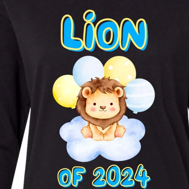 Lion Senior Student Class Of 2024 Happy Last Day Of School Gift Womens Cotton Relaxed Long Sleeve T-Shirt