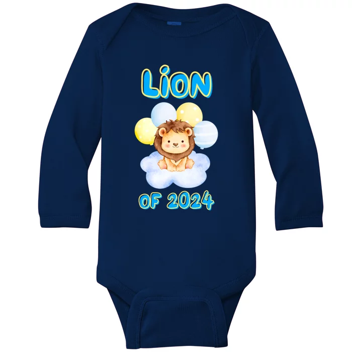 Lion Senior Student Class Of 2024 Happy Last Day Of School Gift Baby Long Sleeve Bodysuit