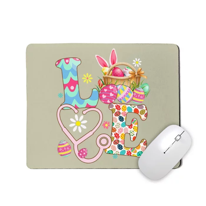 Love Stethoscope Scrub Life Nurse Bunny Easter Day Mousepad