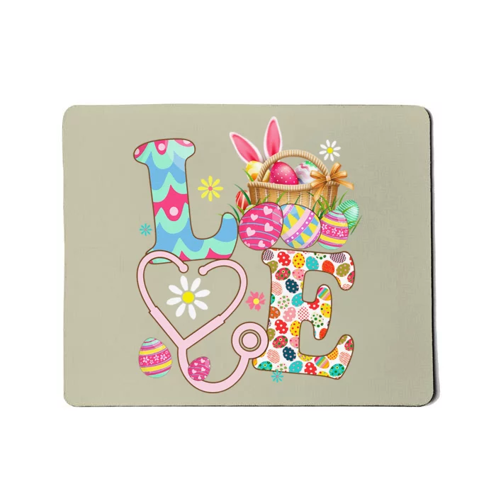 Love Stethoscope Scrub Life Nurse Bunny Easter Day Mousepad