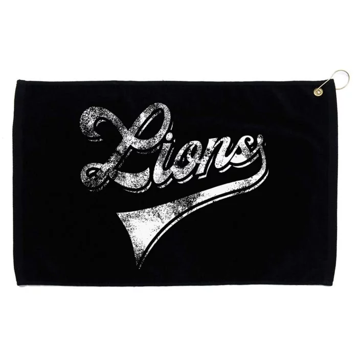 Lions School Sports Fan Team Spirit Mascot Vintage Grommeted Golf Towel