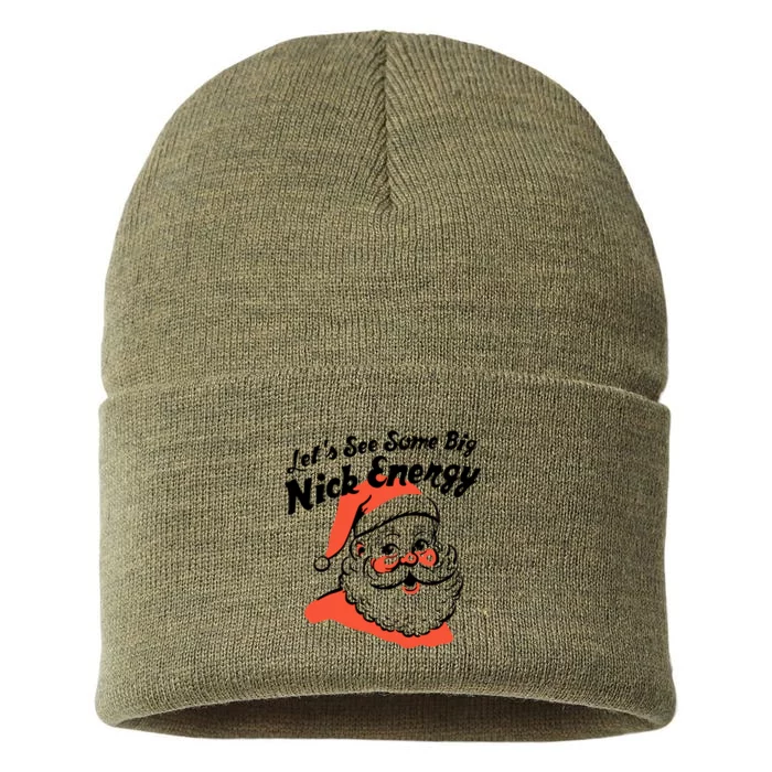 Lets See Some Big Nick Energy Funny Christmas Gift Sustainable Knit Beanie