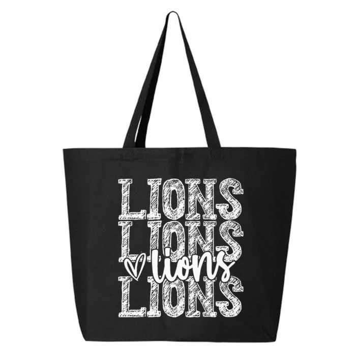 Lions School Spirit Wear Game Day Sport Fan Team 25L Jumbo Tote