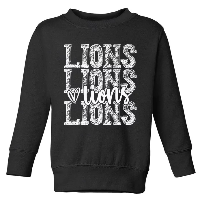 Lions School Spirit Wear Game Day Sport Fan Team Toddler Sweatshirt