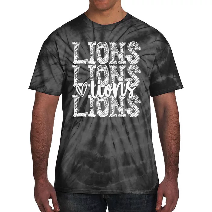 Lions School Spirit Wear Game Day Sport Fan Team Tie-Dye T-Shirt