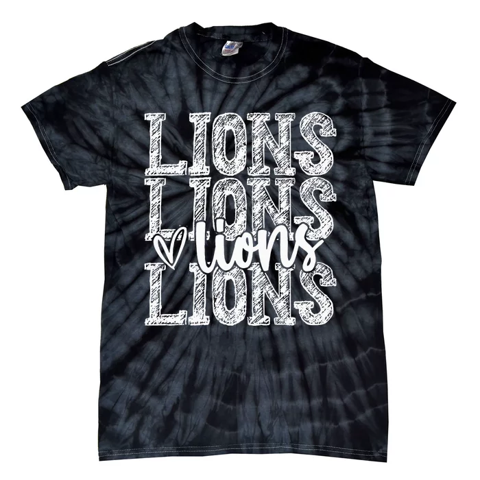 Lions School Spirit Wear Game Day Sport Fan Team Tie-Dye T-Shirt