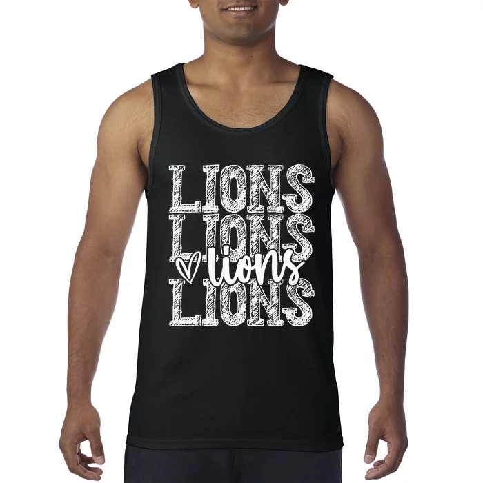 Lions School Spirit Wear Game Day Sport Fan Team Tank Top