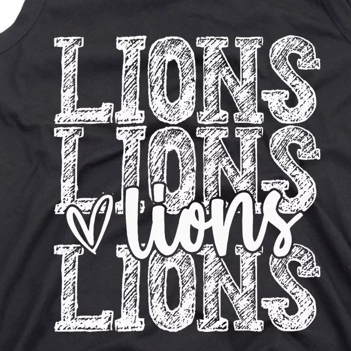 Lions School Spirit Wear Game Day Sport Fan Team Tank Top