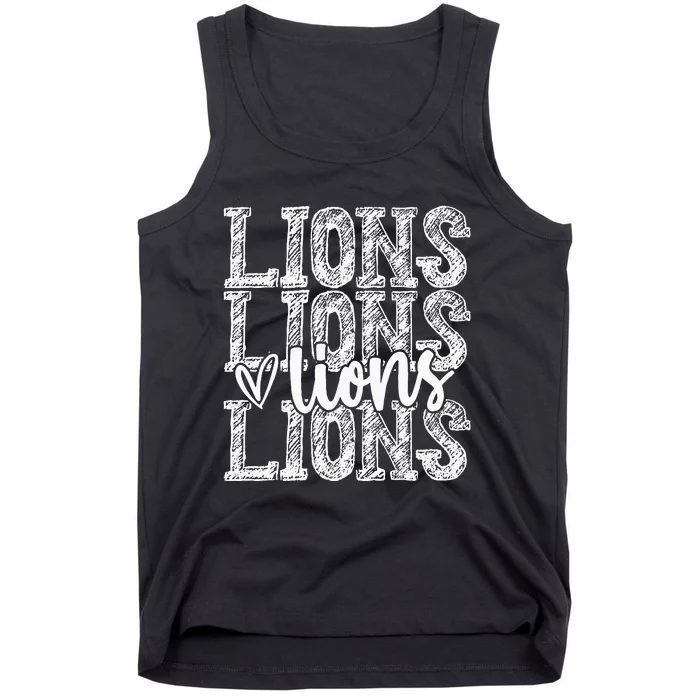 Lions School Spirit Wear Game Day Sport Fan Team Tank Top