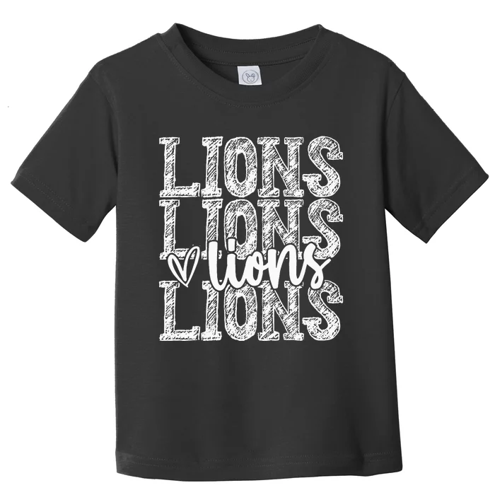 Lions School Spirit Wear Game Day Sport Fan Team Toddler T-Shirt